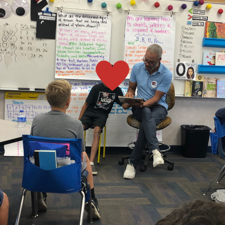 student with mystery reader