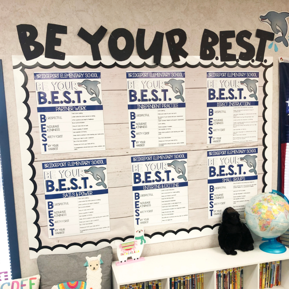 bulletin board of behavior expectations for classroom 