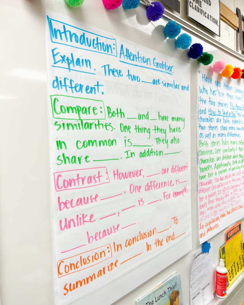 compare and contrast anchor chart 