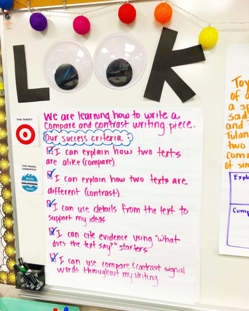 success criteria anchor chart